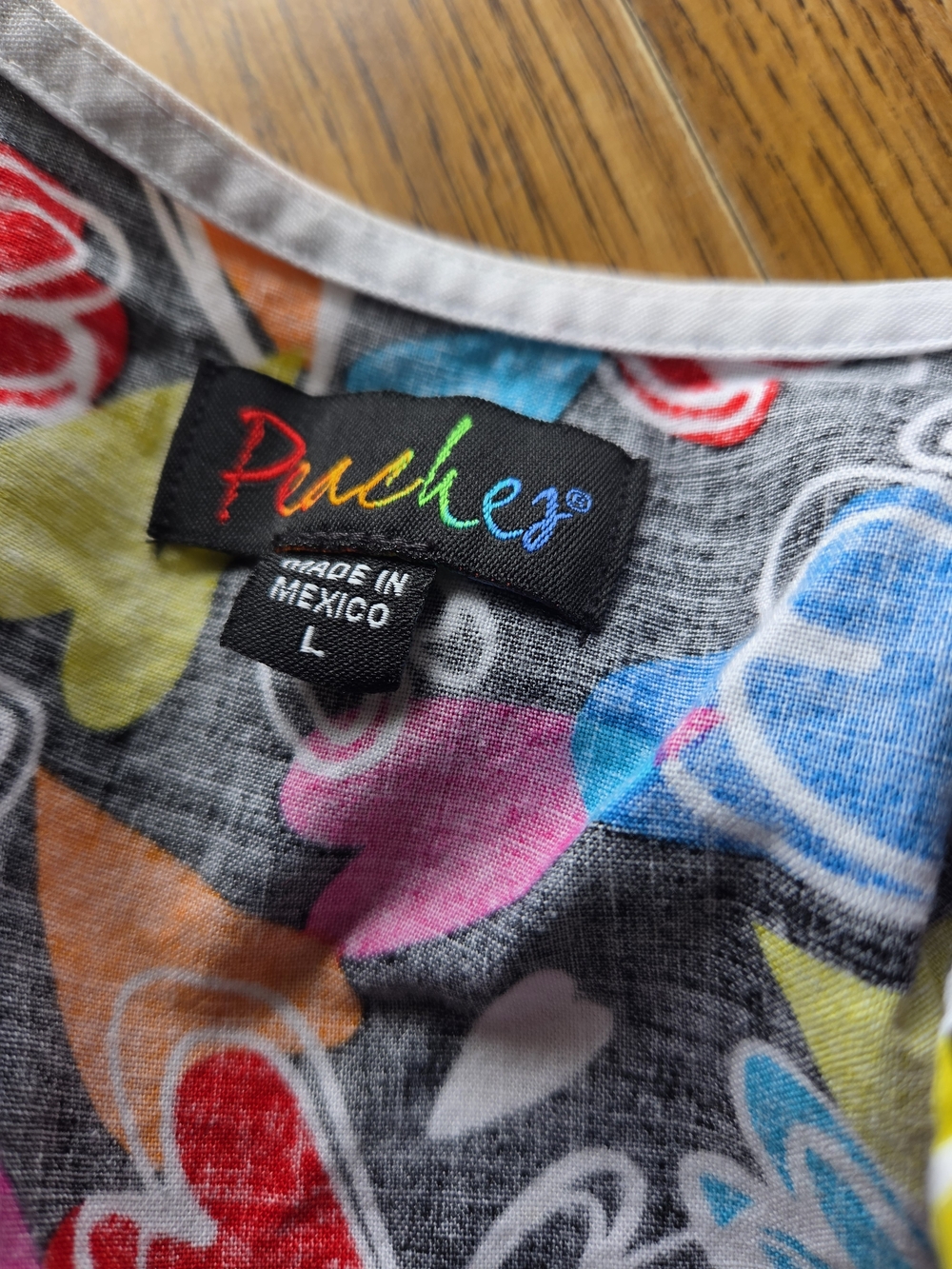 Peaches Uniforms Black Scrub  Jacket with Multicolor Heart Print